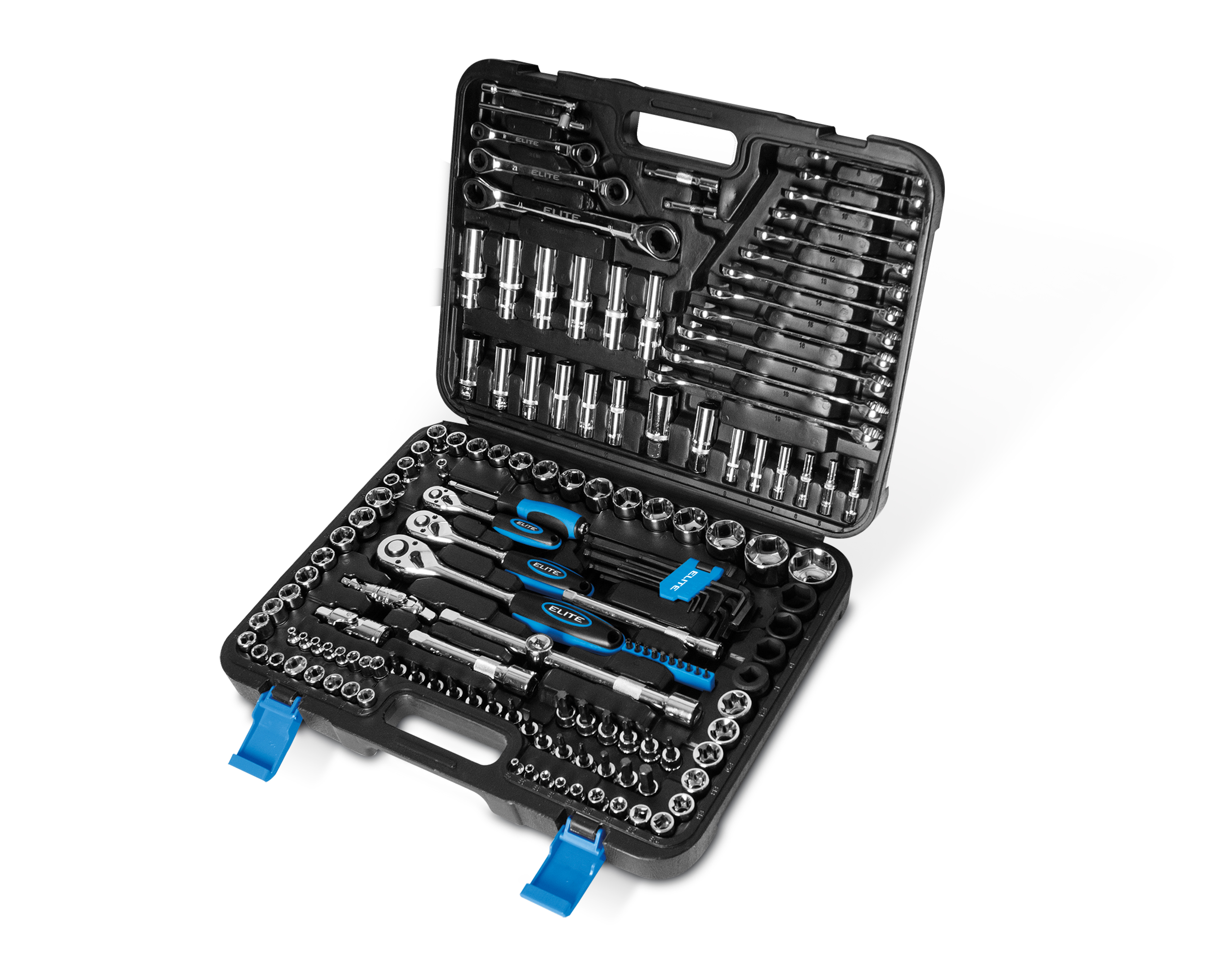 Juego de Herramientas Mecánicas Profesional ELITE de 150 Piezas CR-V 1/4” – 3/8” – 1/2”